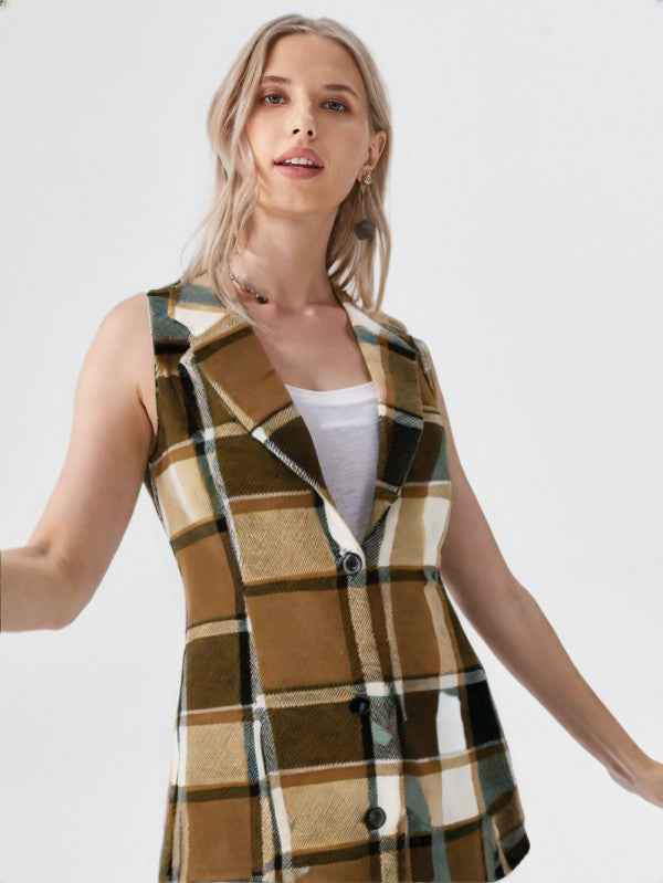 Plaid Sleeveless Vest by Wild and Free Boutique