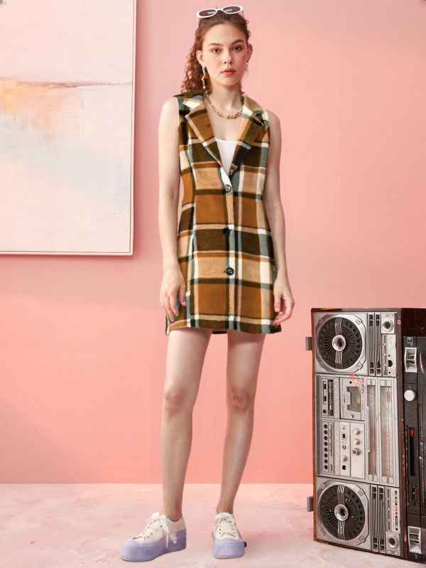 Plaid Sleeveless Vest by Wild and Free Boutique