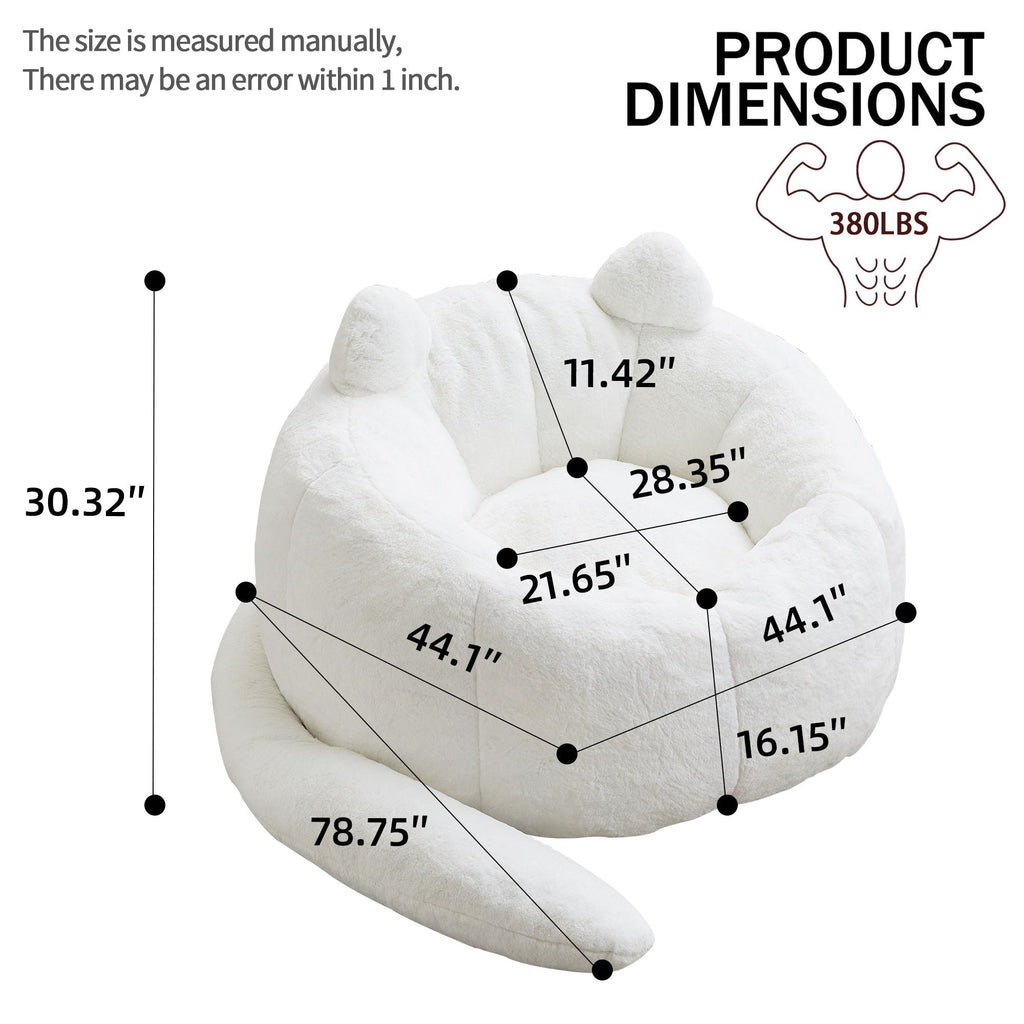 Cat Shaped Bean Bag Sofa With Long Tail by Unique Piece Furniture