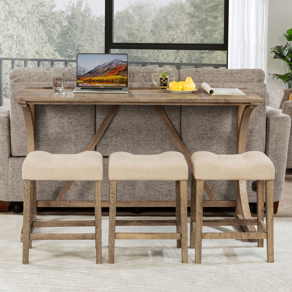 Bar Table Set With 3 Padded Stools by Unique Piece Furniture