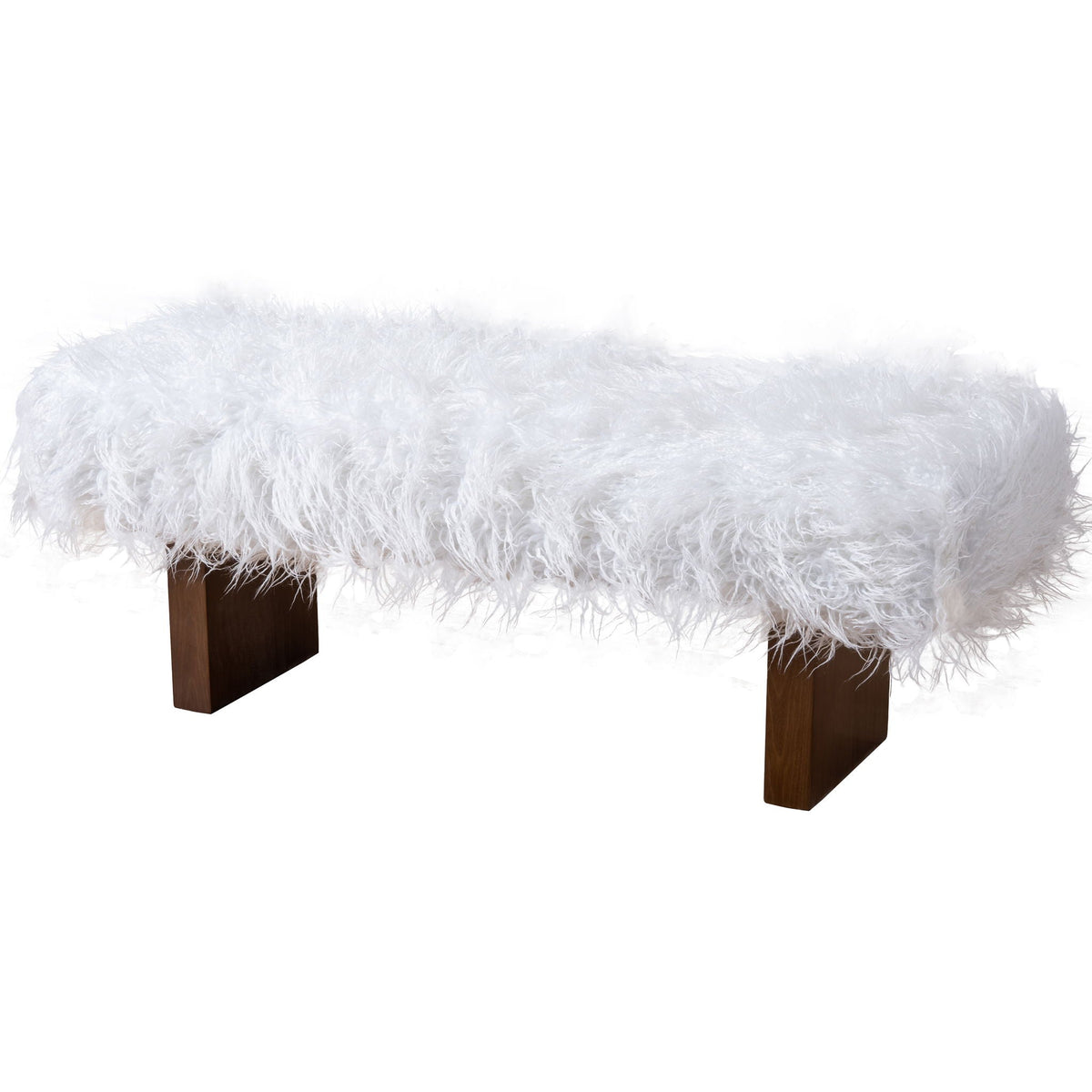 Henley - Fur Bench - White Khaki by Unique Piece Furniture