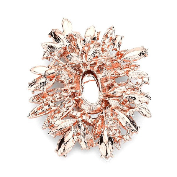 Elegant Blooming Snowflake Rhinestone Brooch Pin by The Diamond Empire LLC