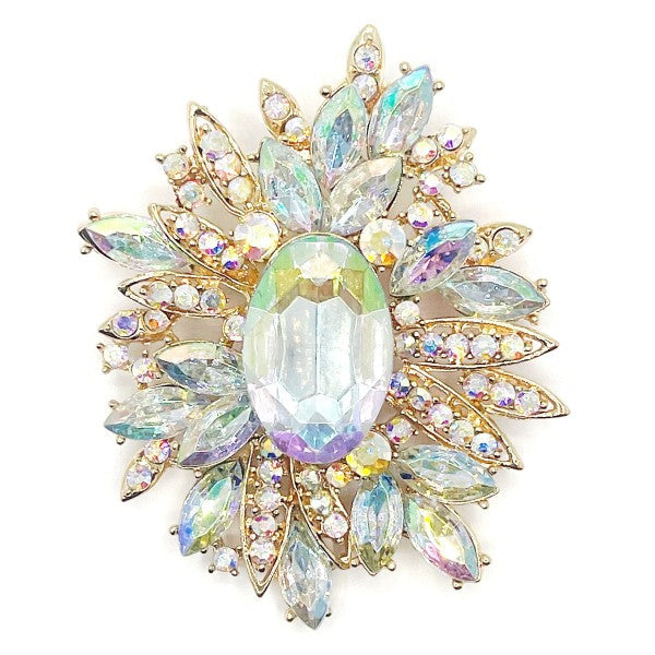 Elegant Blooming Snowflake Rhinestone Brooch Pin by The Diamond Empire LLC