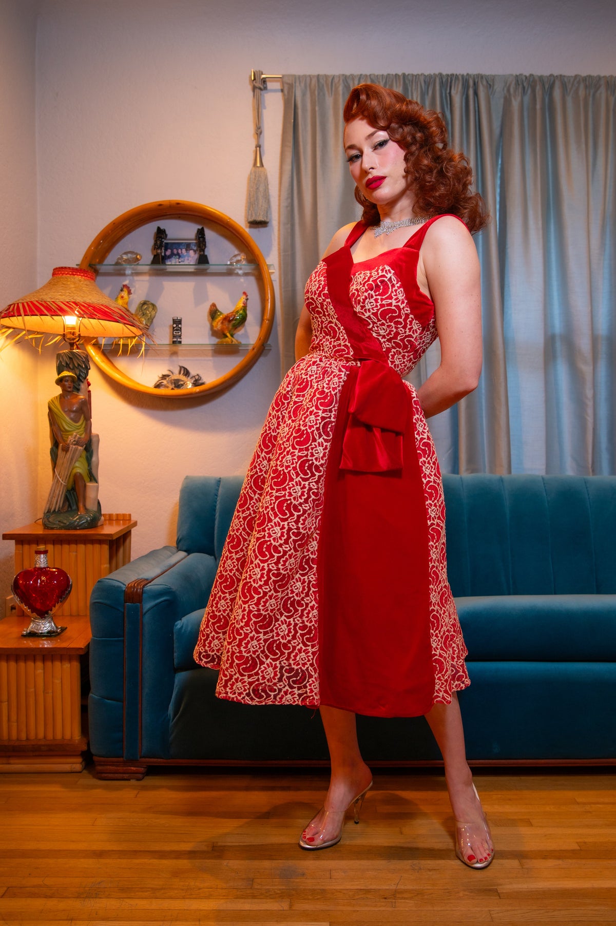 The Sweetheart Lace Dress in Red by LadySplendorClothing