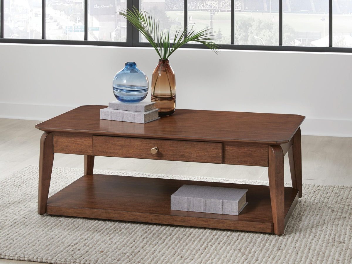 Trenmour - Rectangular Cocktail Table - Medium Brown by Unique Piece Furniture