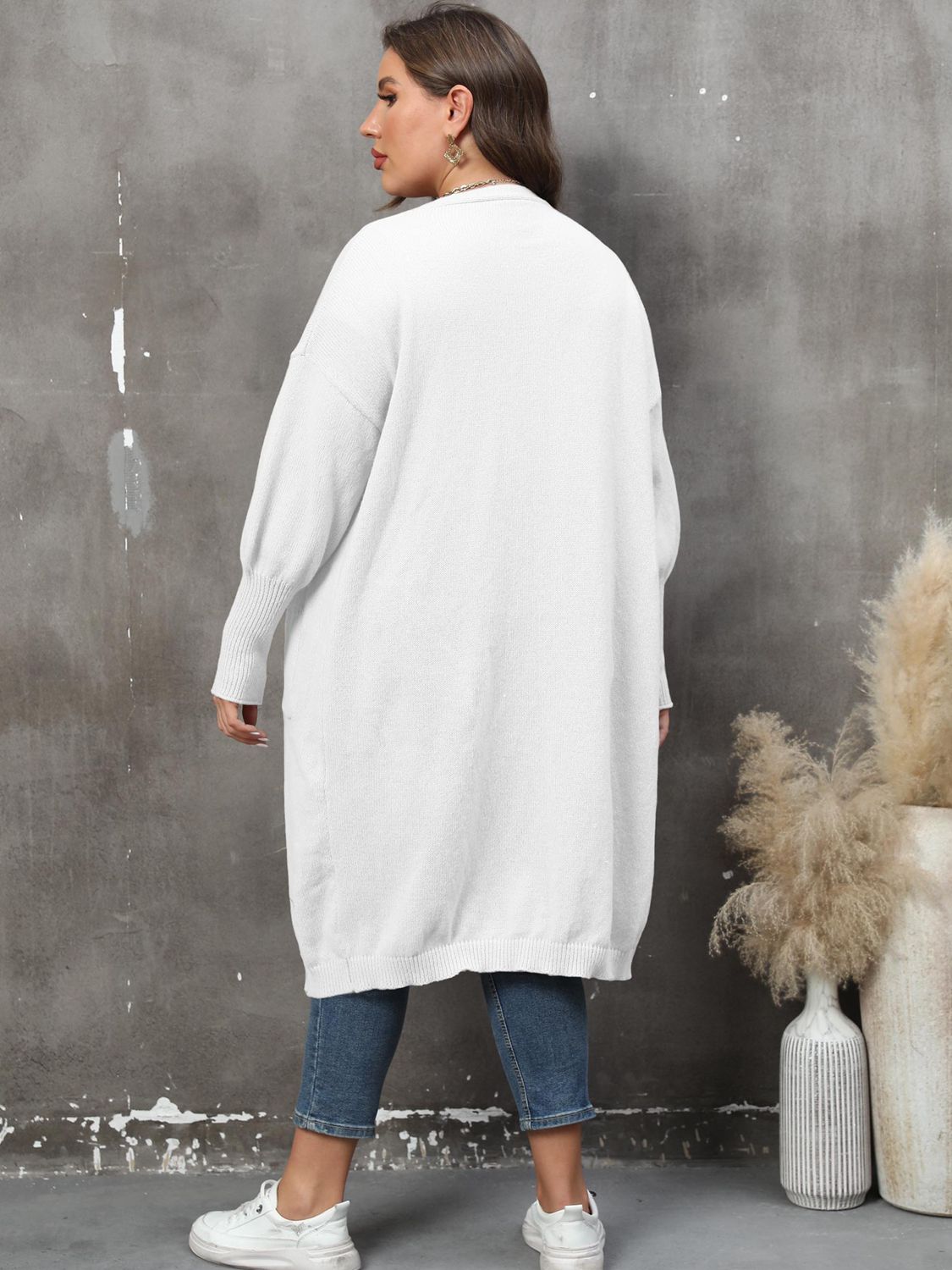 Plus Size Long Sleeve Pocketed Cardigan by Wild and Free Boutique