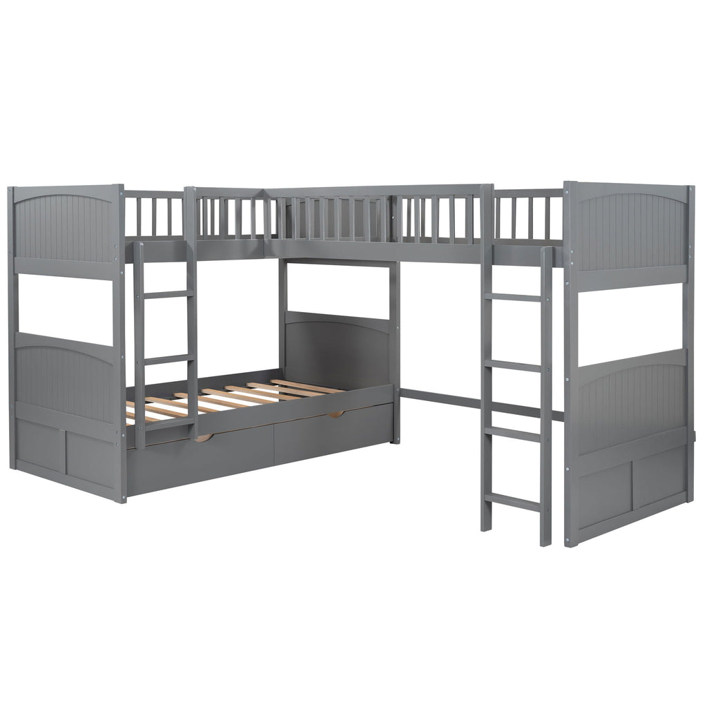 Bunk Bed With Loft And 2 Drawers by Unique Piece Furniture