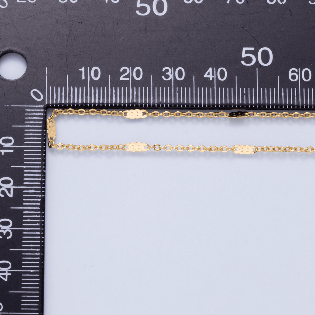24K Gold Filled 1.5mm Minimalist Flat Link Cable Chain 17.5 Inch Necklace | WA-02959 by DLUXCA