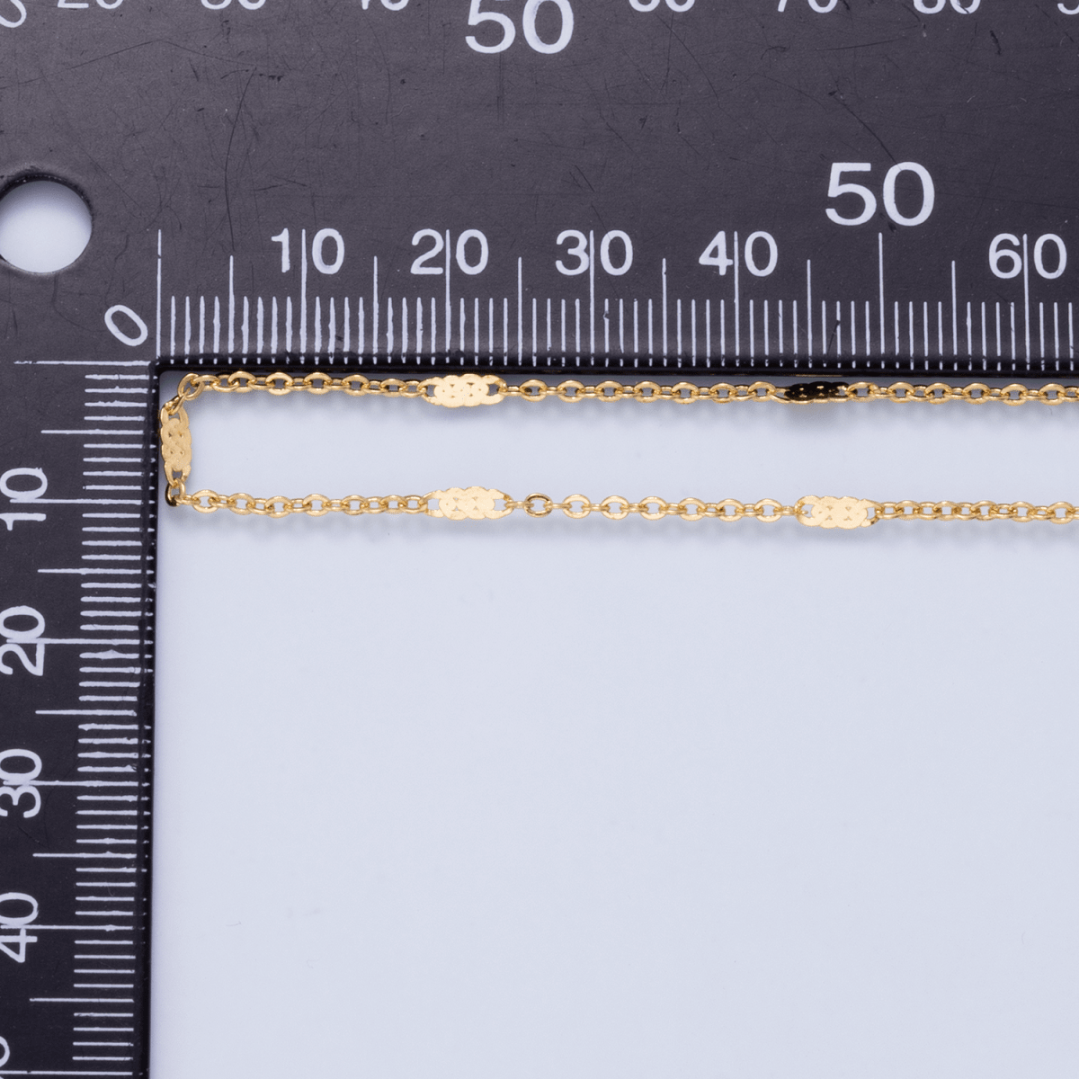 24K Gold Filled 1.5mm Minimalist Flat Link Cable Chain 17.5 Inch Necklace | WA-02959 by DLUXCA