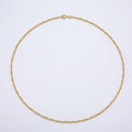 24K Gold Filled 2mm Minimalist Twist Singapore Chain 18 Inch Necklace | WA-00184 by DLUXCA
