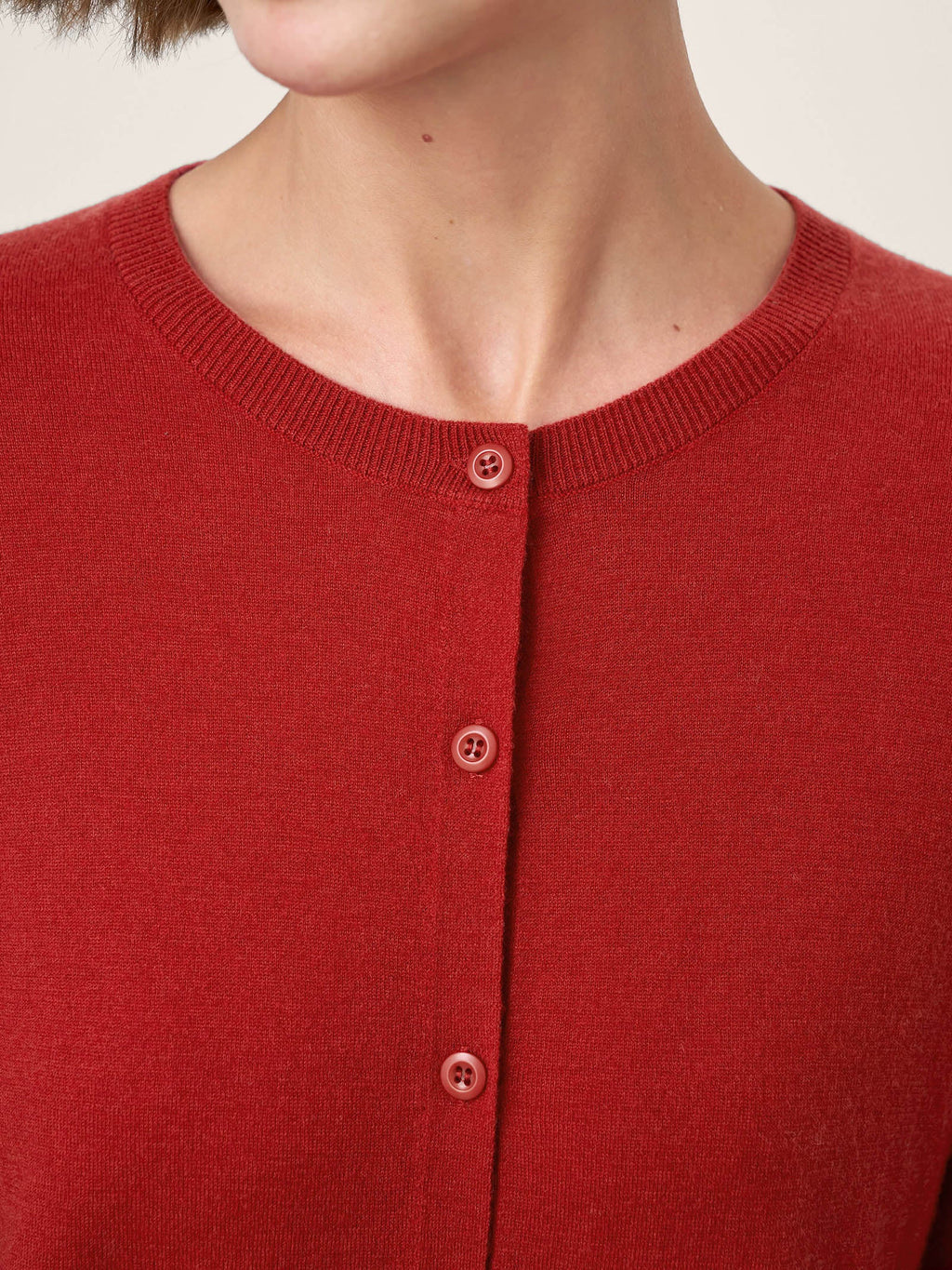 100% Extra-Fine Merino Wool Buttoned Knit Cardigan CAYLA by LINTICO