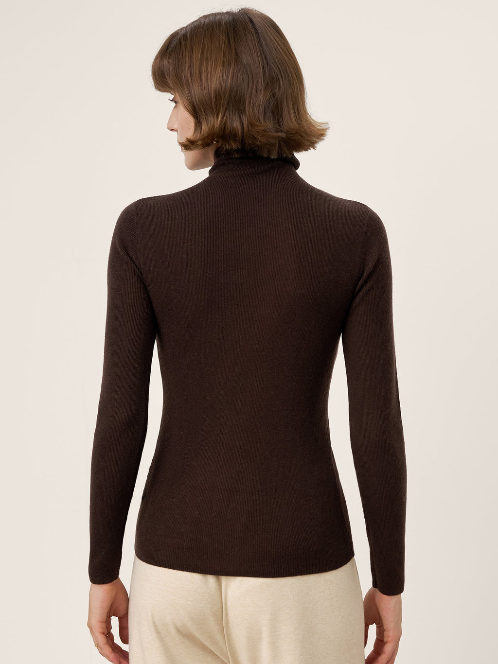 100% Extra-Fine Merino Wool Turtleneck Knit Sweater JOLENE by LINTICO