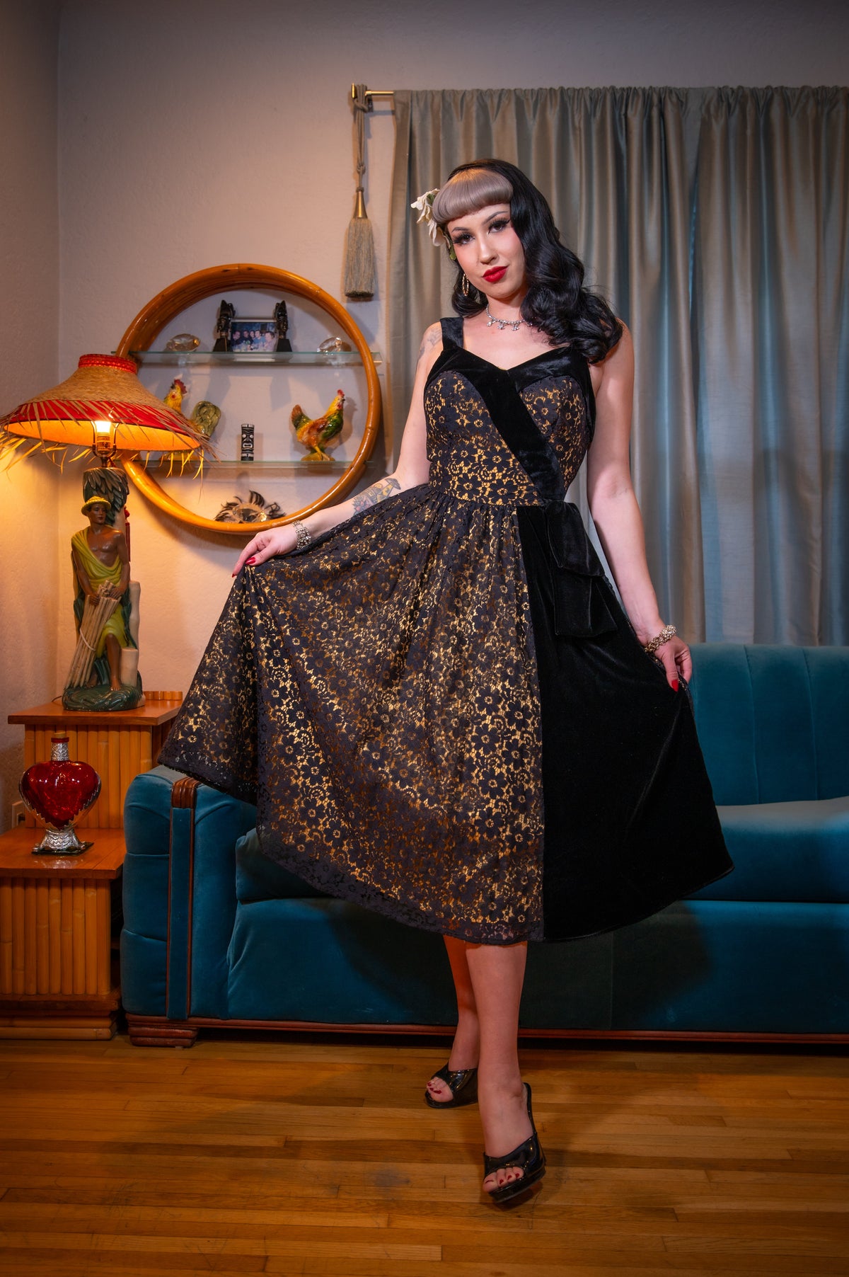The Sweetheart Lace Dress in Black by LadySplendorClothing
