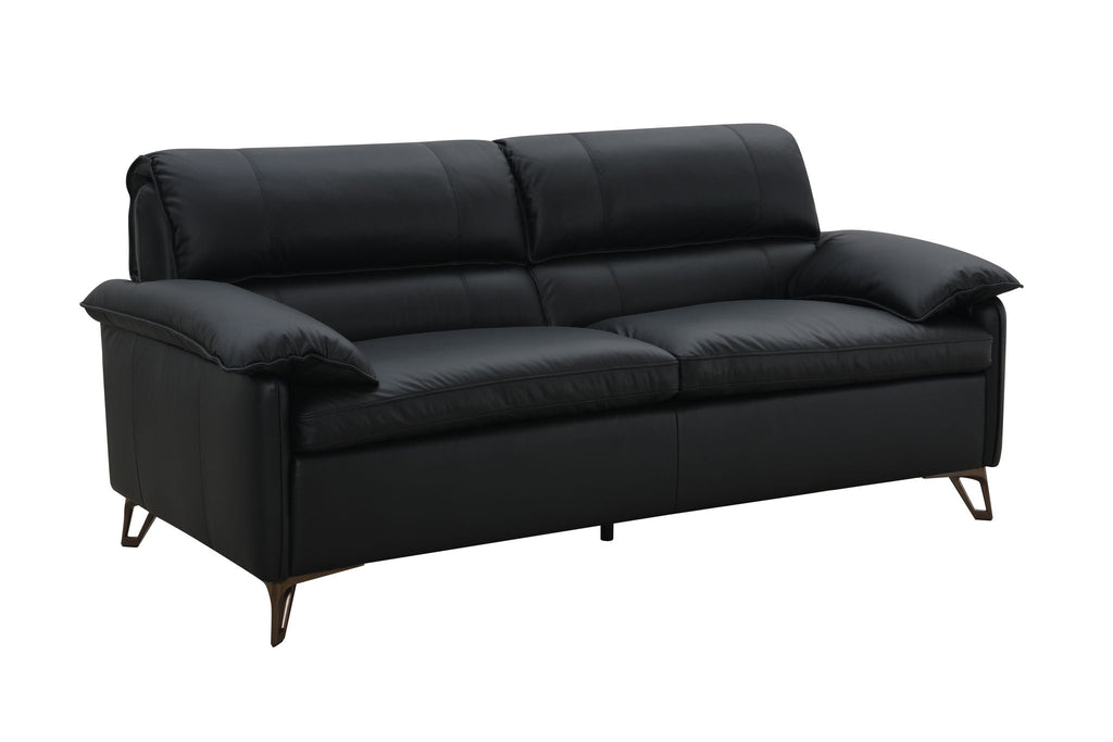 Eilene - Top Grain Leather Loveseat - Black by Unique Piece Furniture