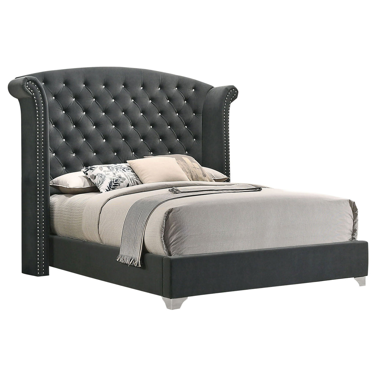 Melody 5-piece Eastern King Bedroom Set Grey by Unique Piece Furniture