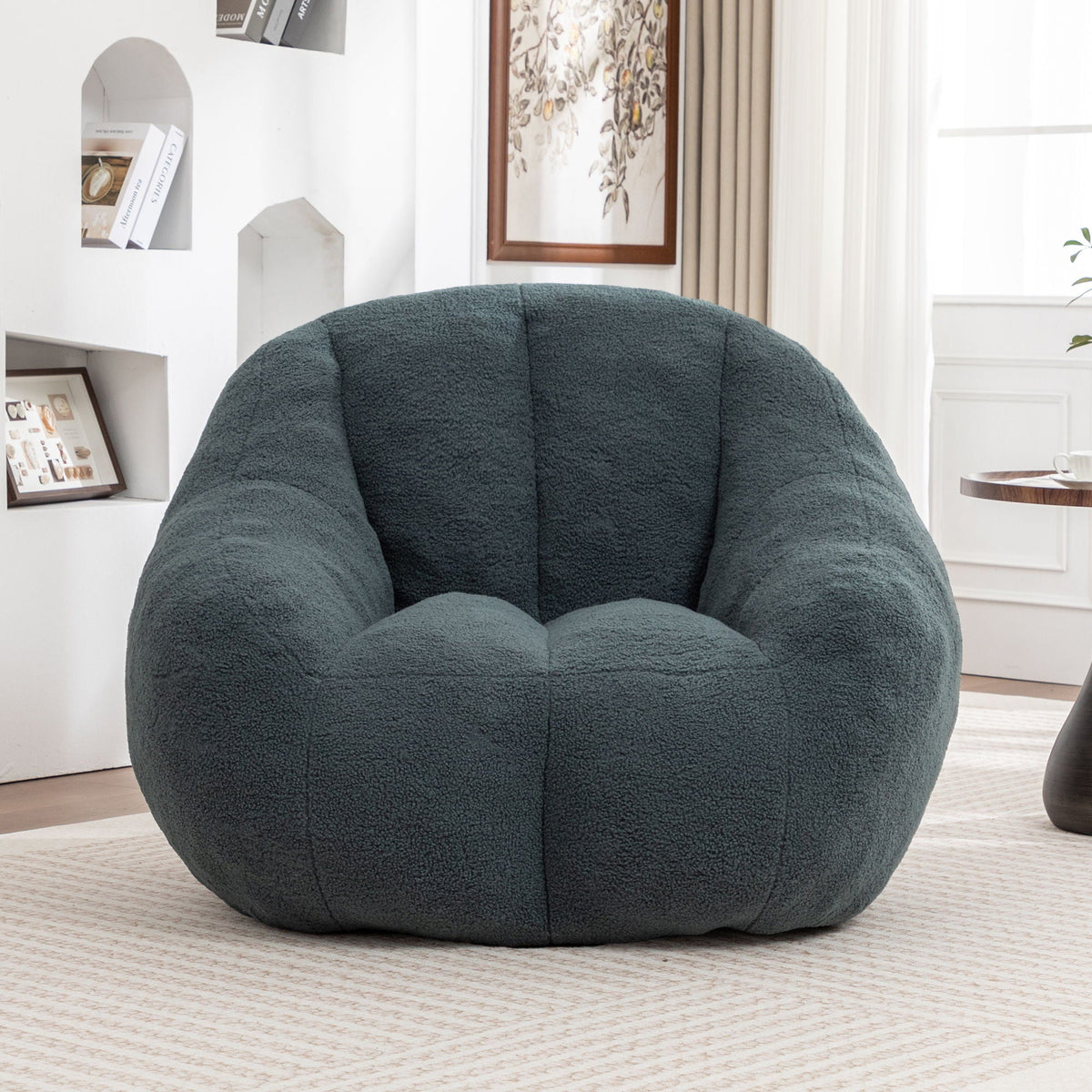Comfy Bean Bag Chair With Memory Foam Filler, Tufted Soft by Unique Piece Furniture