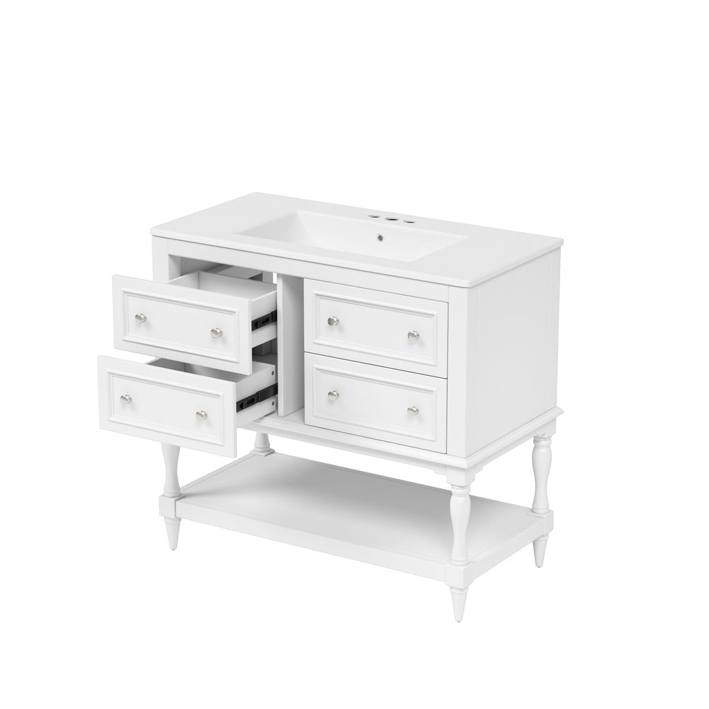 Bathroom Vanity Cabinet With Undermount Sink, 4 Drawer Set by Unique Piece Furniture