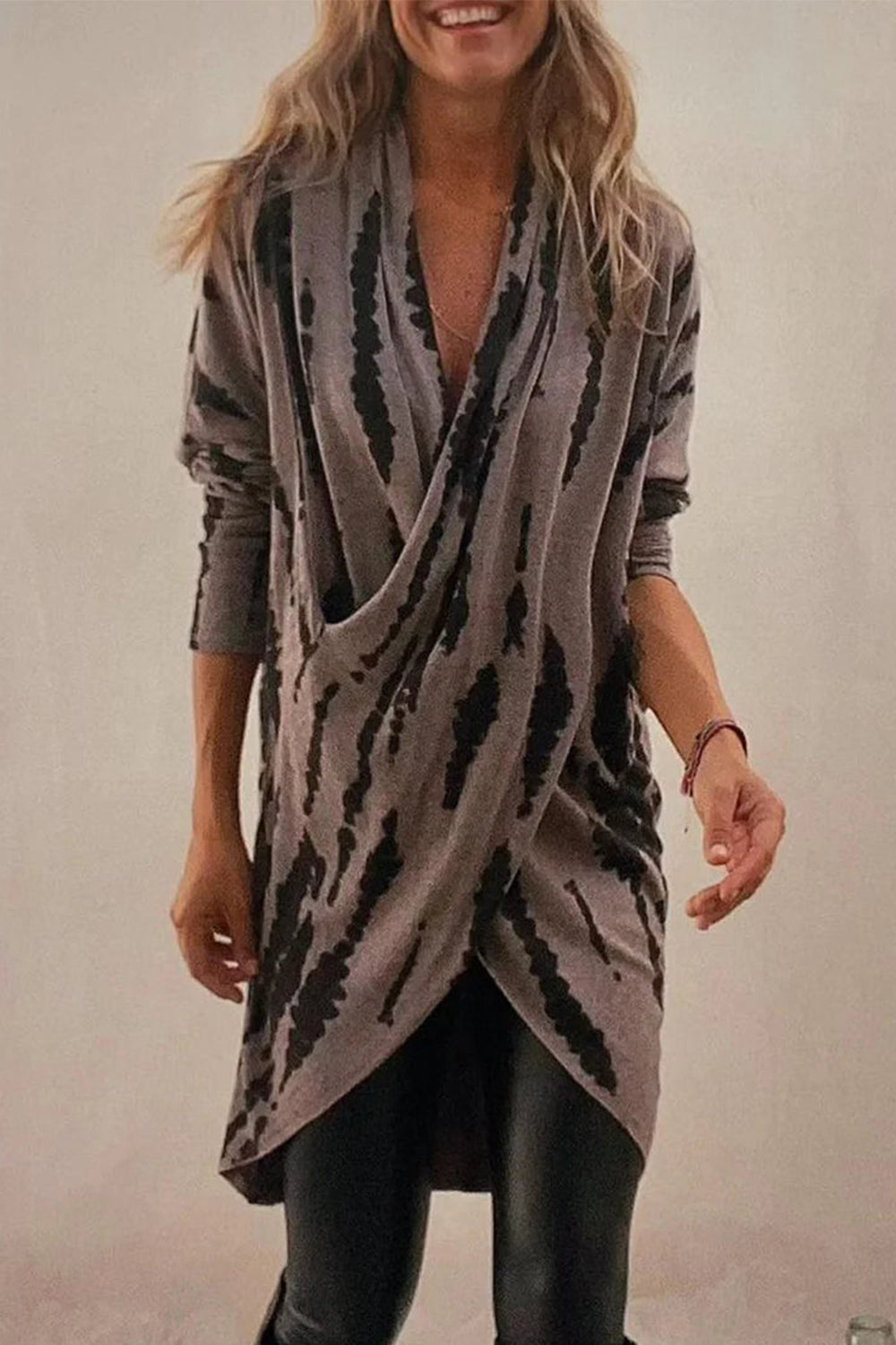 Full Size Contrast Long Sleeve Longline Top by Wild and Free Boutique