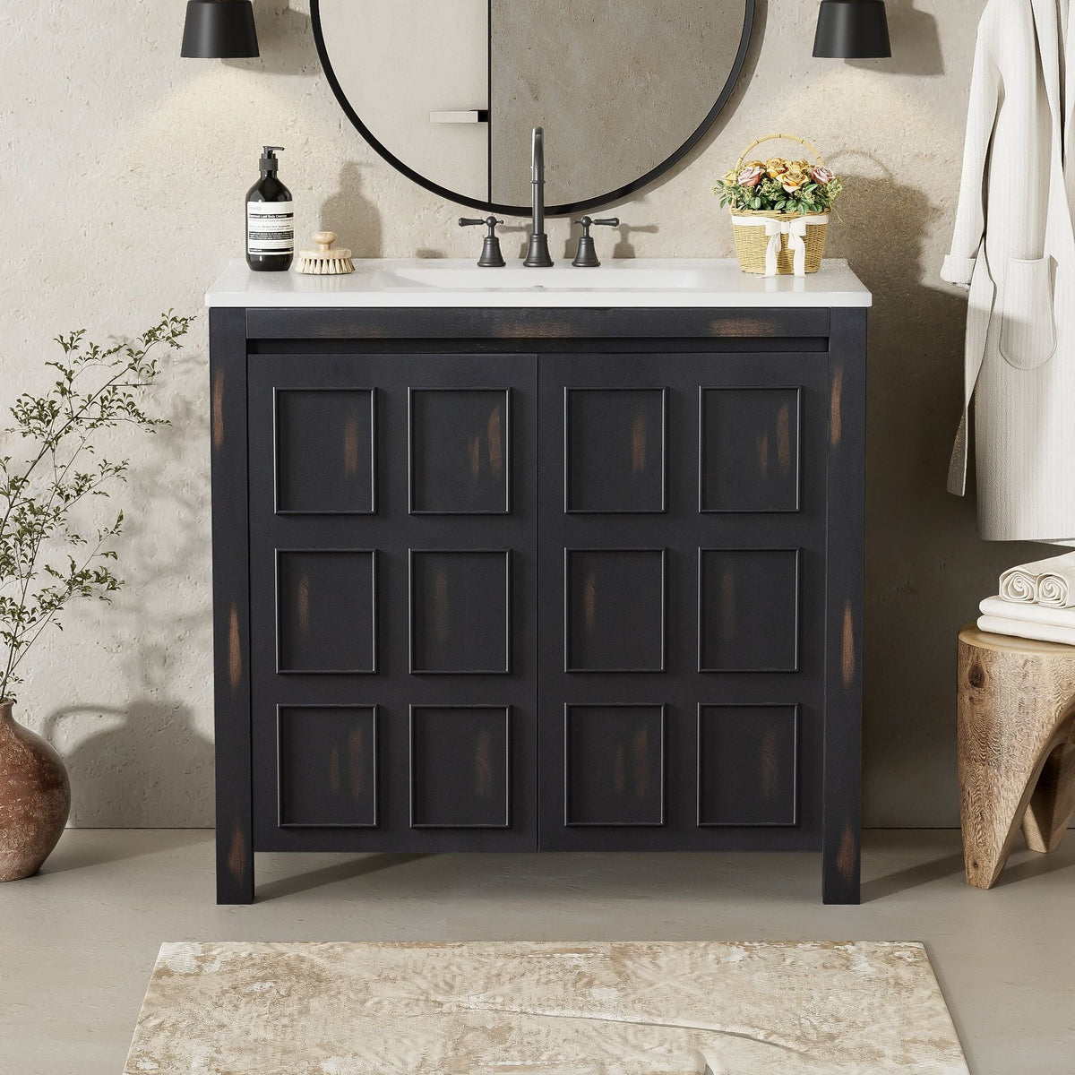 Bathroom Vanity Organizer With Sink, Combo Cabinet Set, Bathroom Storage Cabinet by Unique Piece Furniture