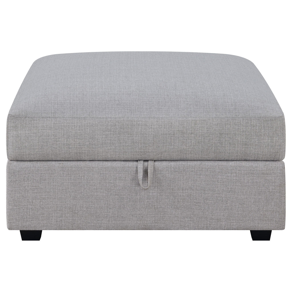 Cambria Square Upholstered Storage Ottoman Grey by Unique Piece Furniture