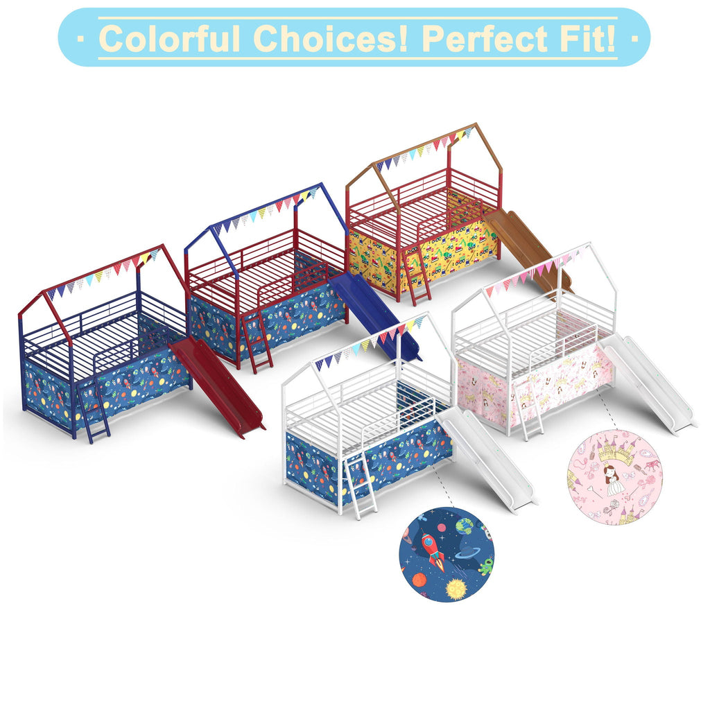 Jack - House Loft Bed With Slide And Curtain Set by Unique Piece Furniture