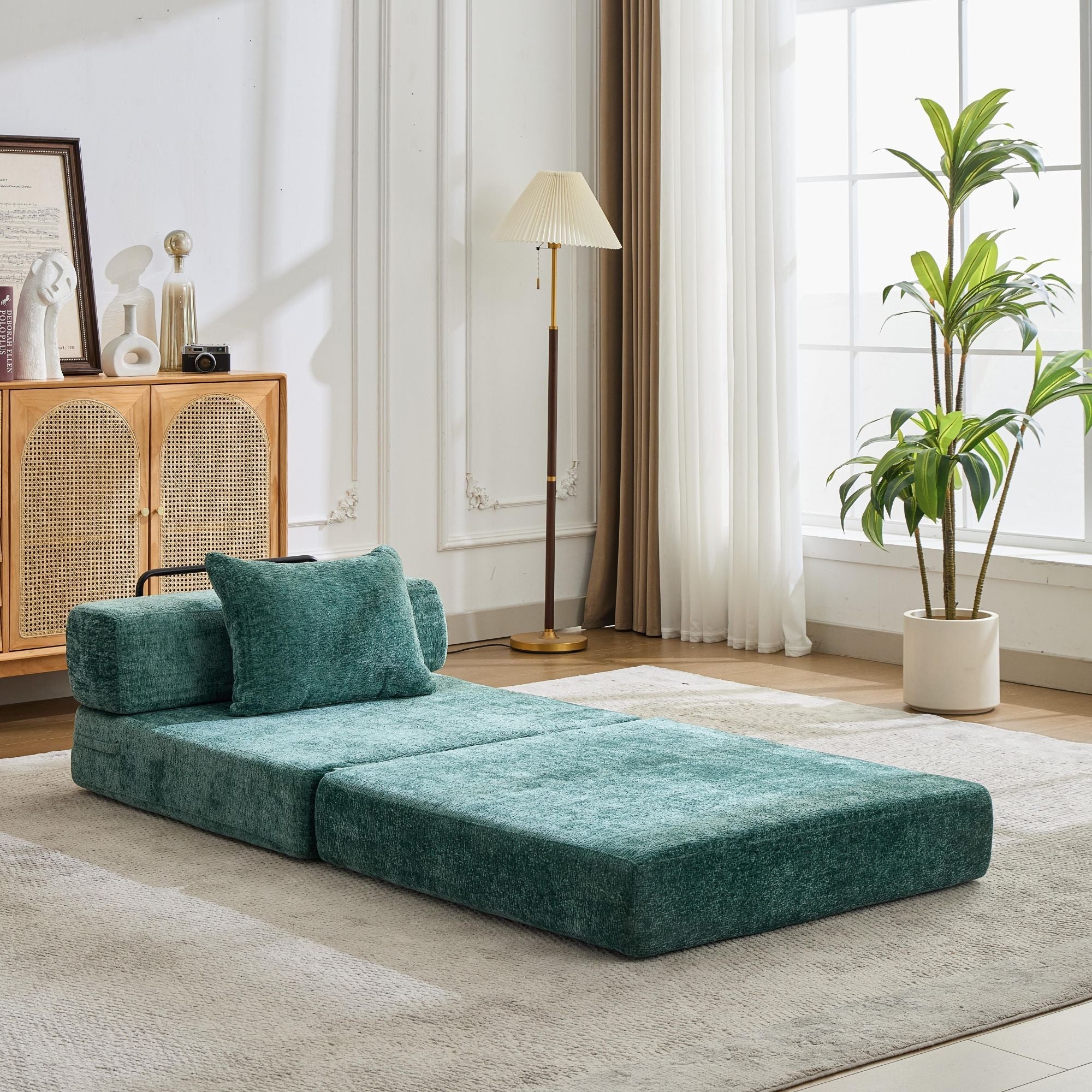Convertible Floor Sofa Bed With Fixed Shape Frame For Living Room by Unique Piece Furniture