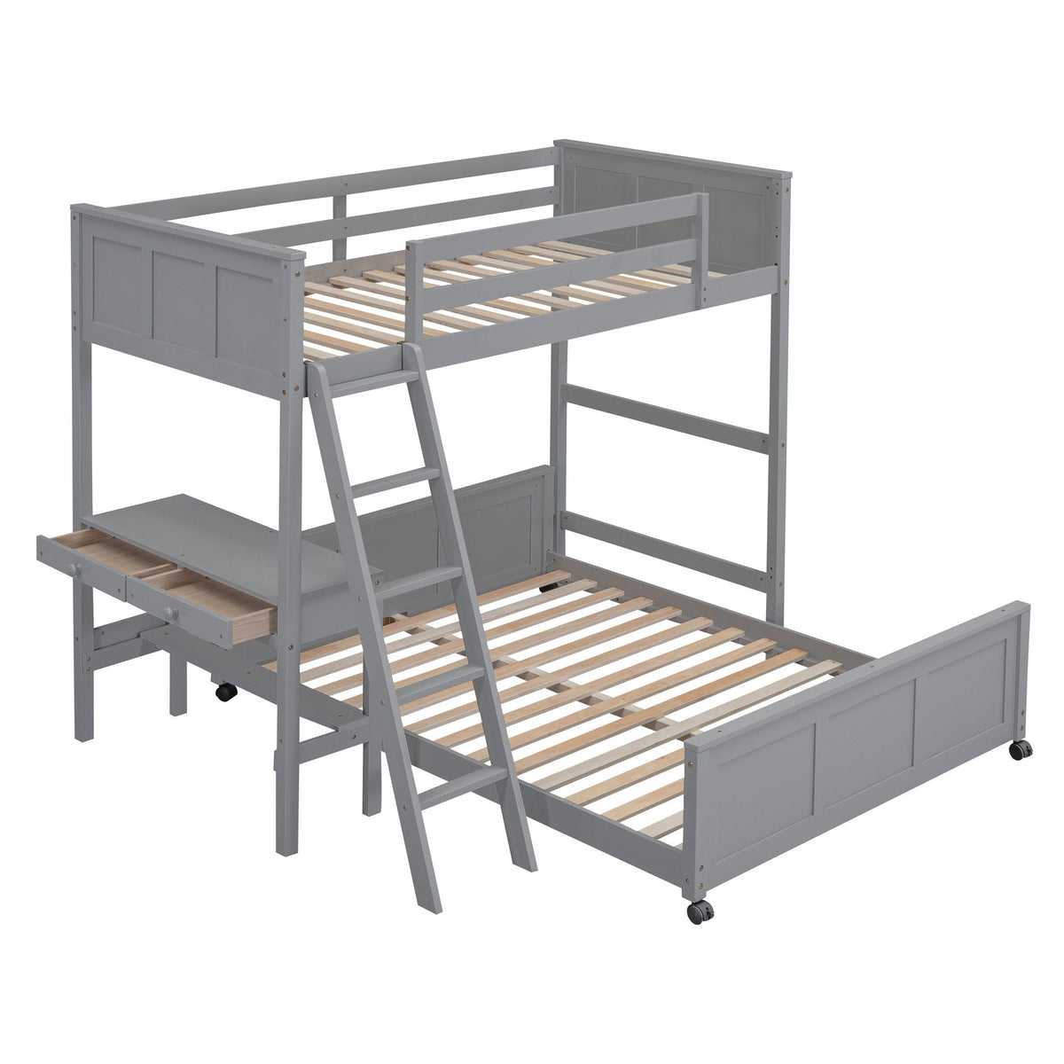 Full Over Full Bunk Bed With Desk by Unique Piece Furniture