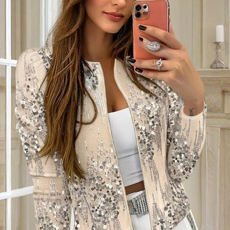 Women’s Sequined Zip-Up Jacket by FitiqueFit