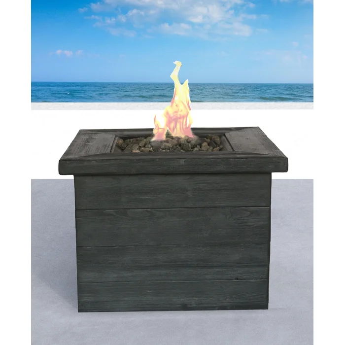 Fibre Reinforced Propane / Natural Gas Fire Pit Table - Charcoal by Unique Piece Furniture