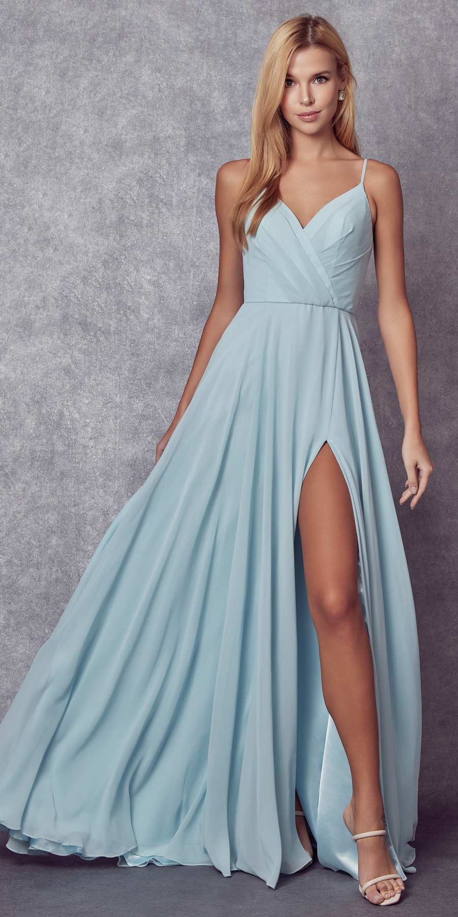 Juliet 263 Spaghetti Strap Long Formal Dress by DiscountDressShop