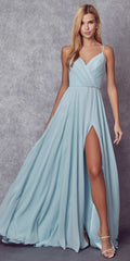 Juliet 263 Spaghetti Strap Long Formal Dress by DiscountDressShop