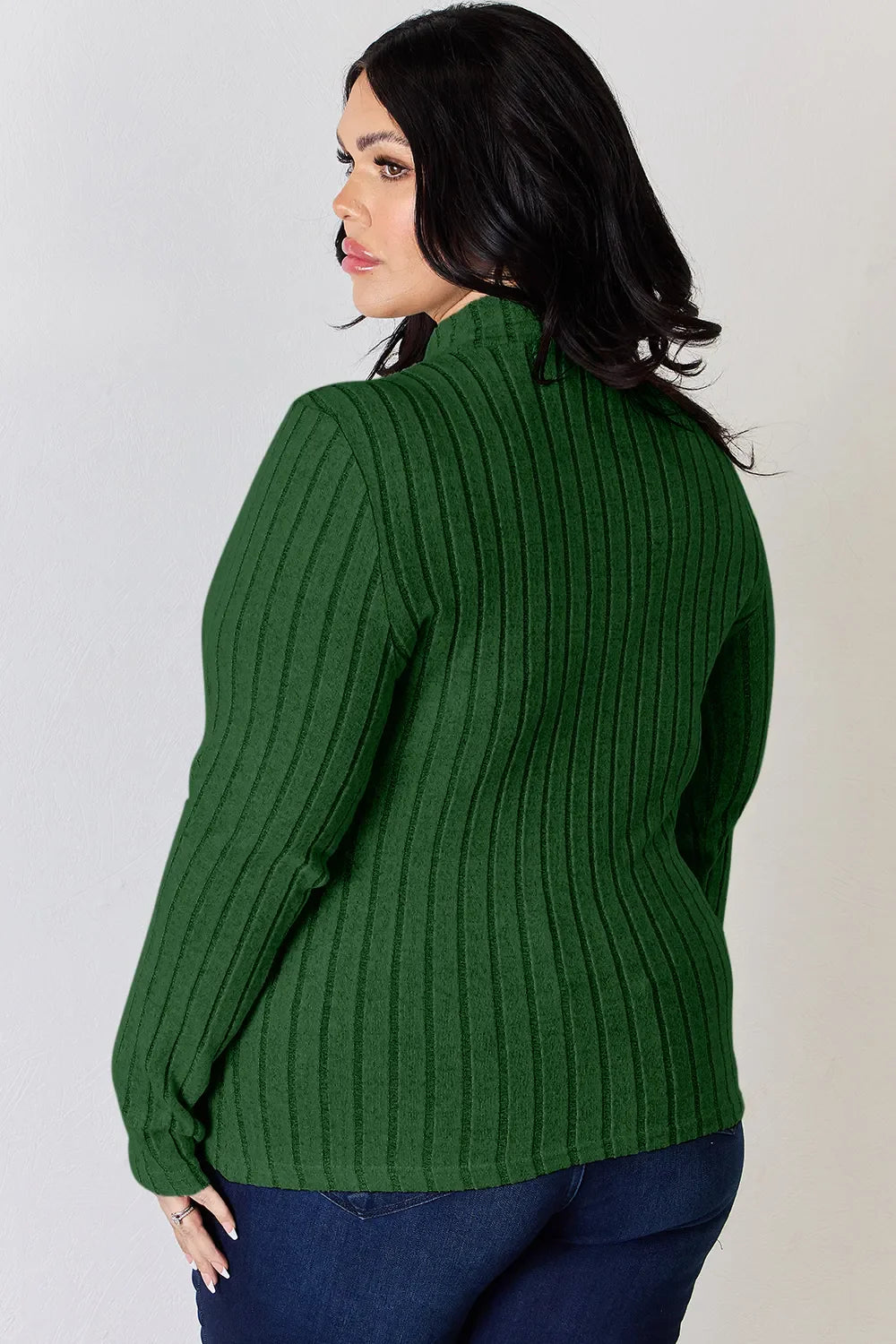 Basic Bae Full Size Ribbed Mock Neck Long Sleeve T-Shirt by Wild and Free Boutique