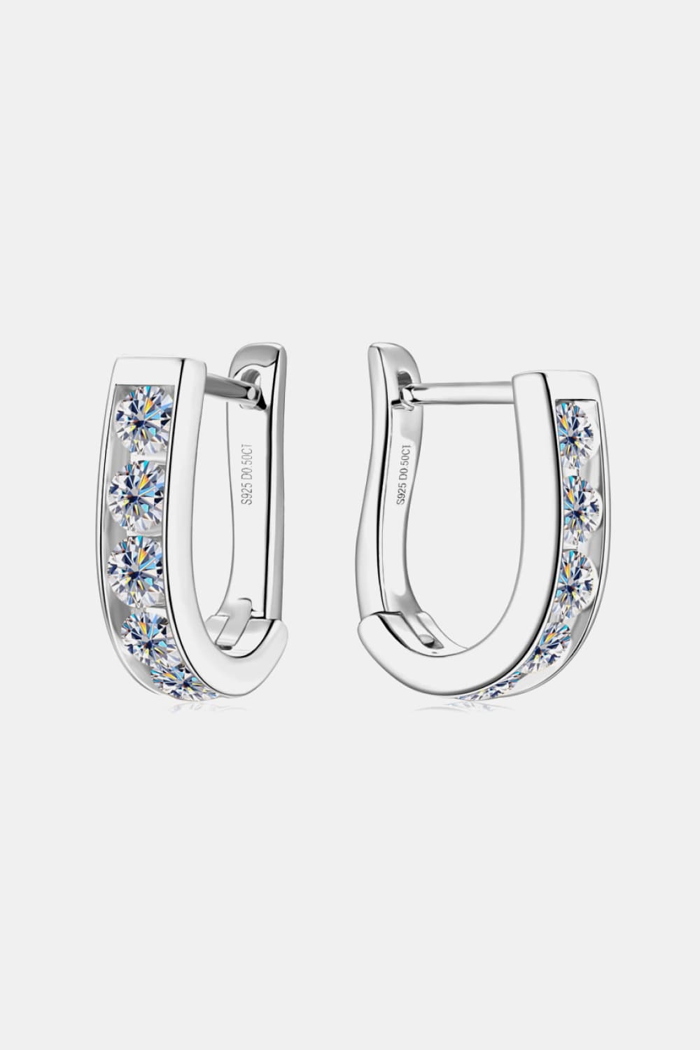 1 Carat Moissanite 925 Sterling Silver Earrings by Wild and Free Boutique