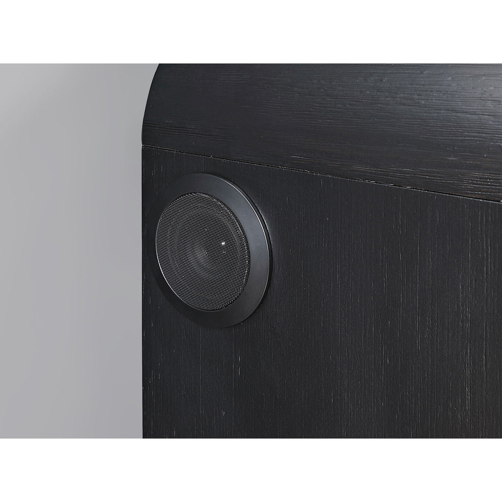 Beverly - Nightstand With Cooler And Speaker, LED Light, Rounded Sides - Black White by Unique Piece Furniture