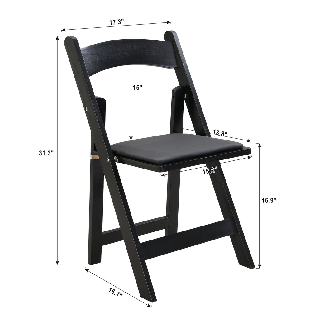Solid Wood Upholstered Folding Chair Set, Dining Room (Set of 4) by Unique Piece Furniture