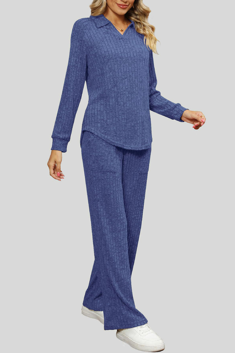 Ribbed Long Sleeve Top and Pocketed Pants Set by Wild and Free Boutique