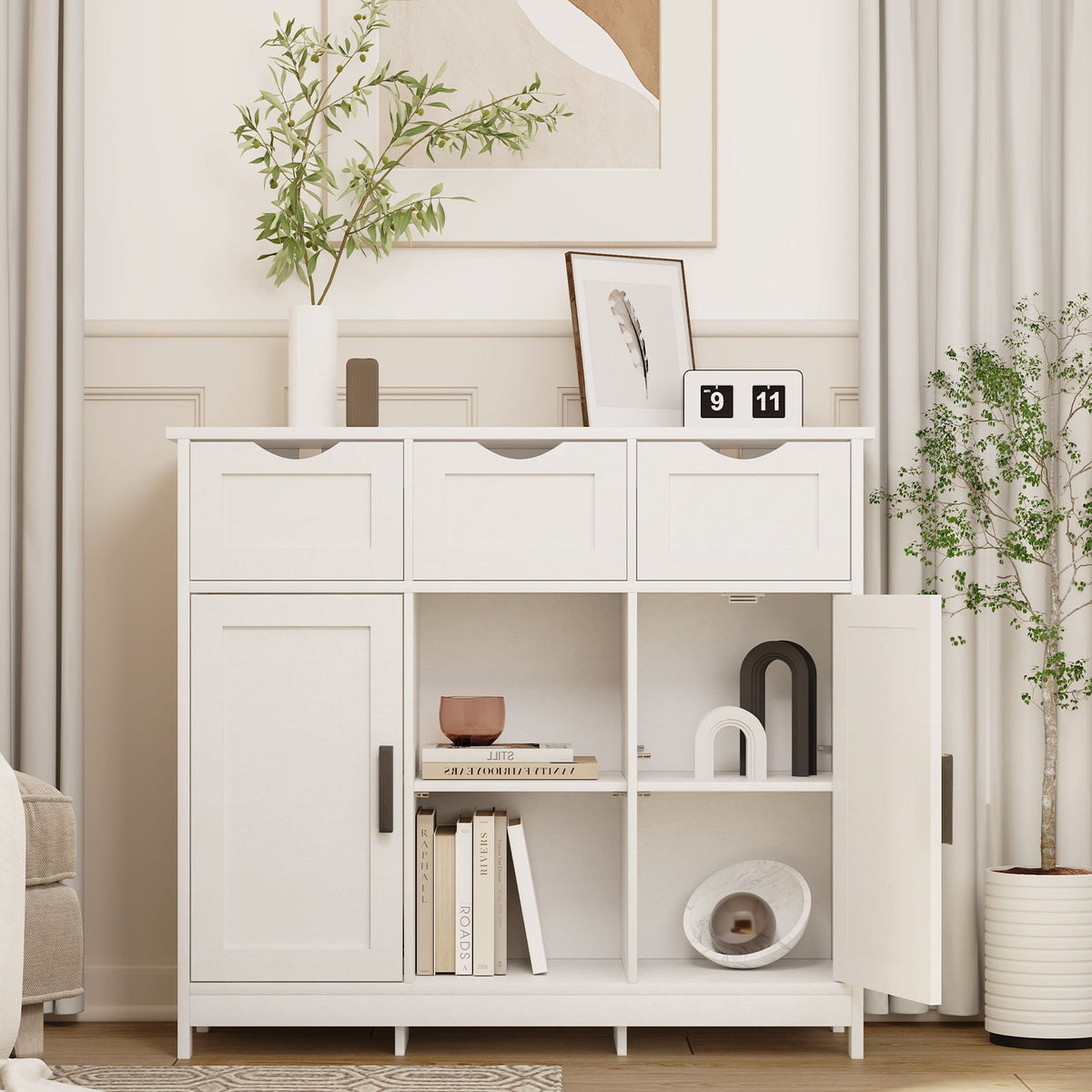 Storage Cabinets, Wooden Floor Cabinet, With Drawers And Shelves Storage Cabinets, Accent Cabinet For Living Room, Bedroom, Bathroom Furniture Home Decor by Unique Piece Furniture