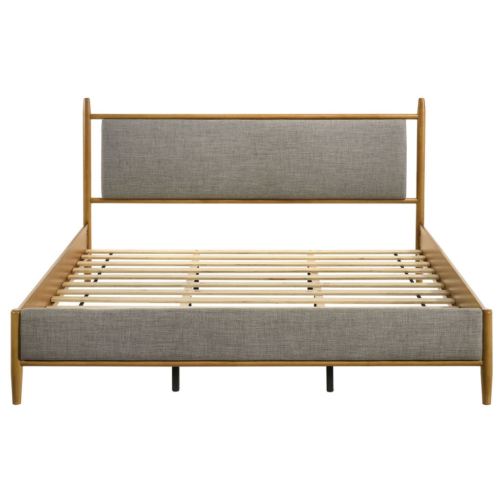 Mason 46-inch Eastern King Panel Platform Bed Light Brown by Unique Piece Furniture