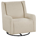 Serra Boucle Upholstered Swivel Glider Sandy Beige by Unique Piece Furniture