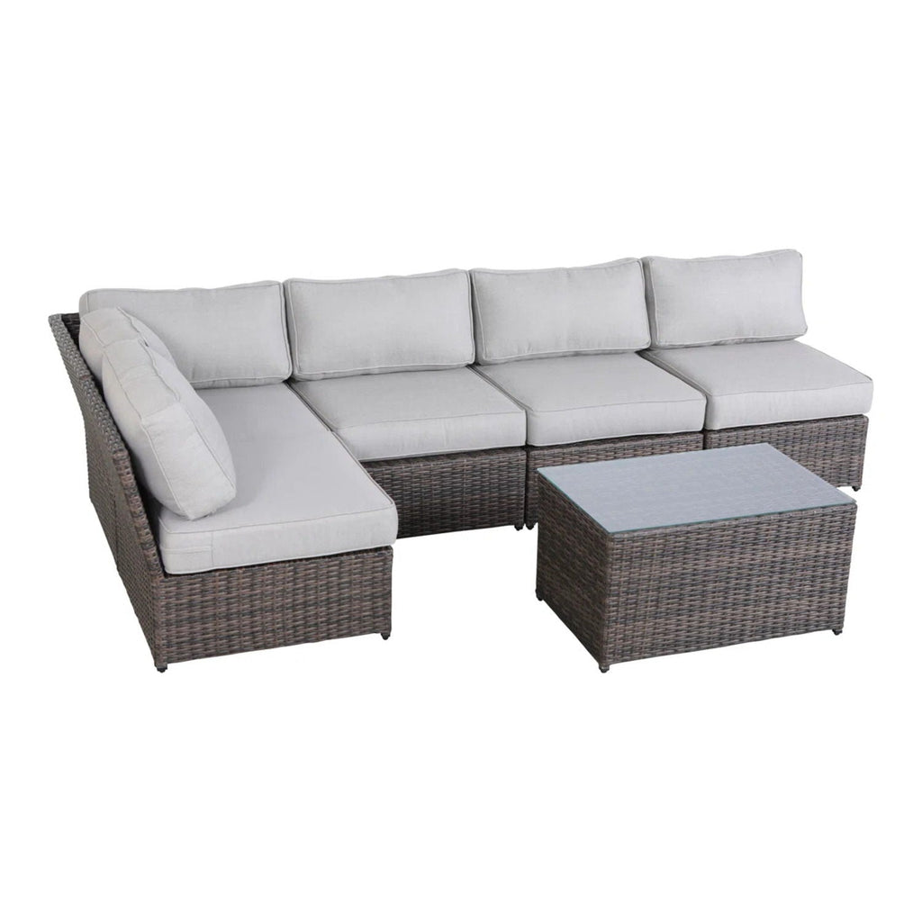 Comfortable Modern Patio Rattan Sectional Set With Cushions by Unique Piece Furniture