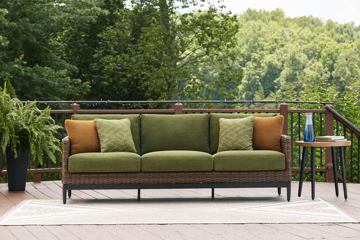 Horizon Hall - Sofa With Cushion - Brown / Green by Unique Piece Furniture