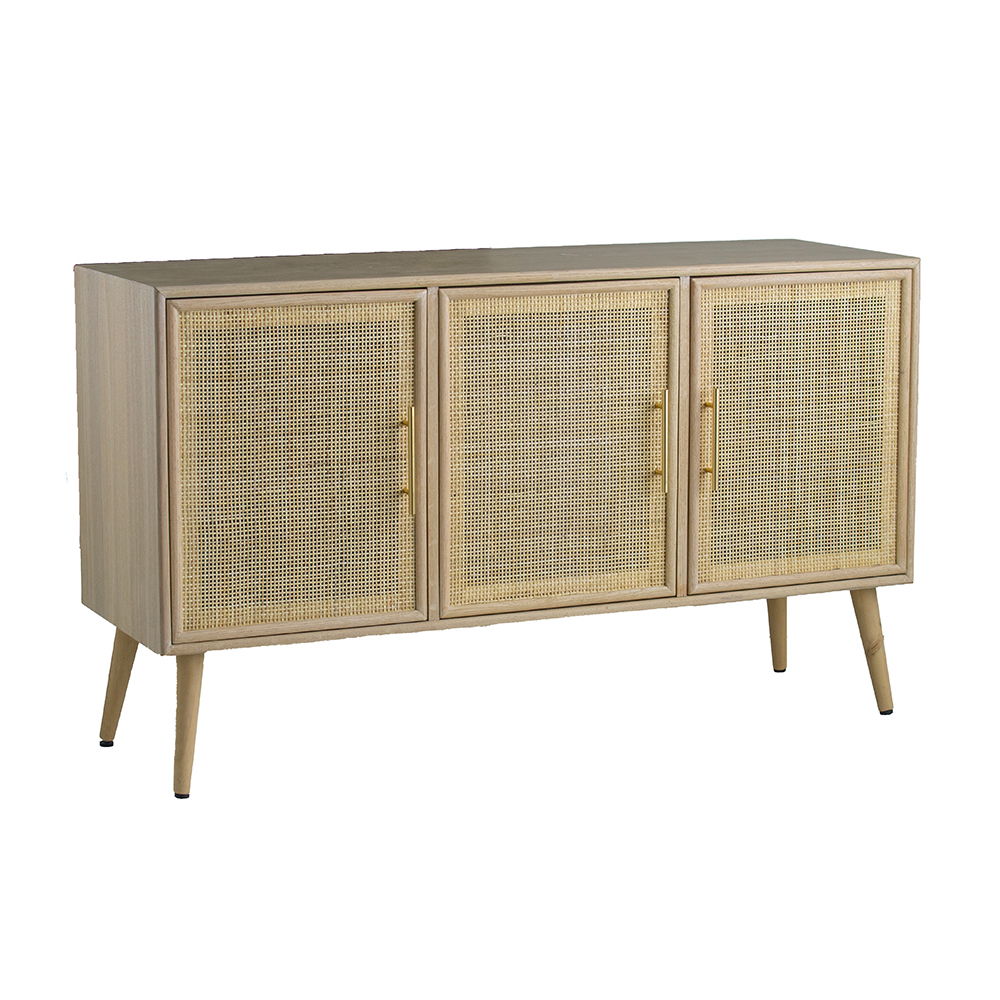 Wooden Accent TV Cabinet With 3 Doors - Brown by Unique Piece Furniture