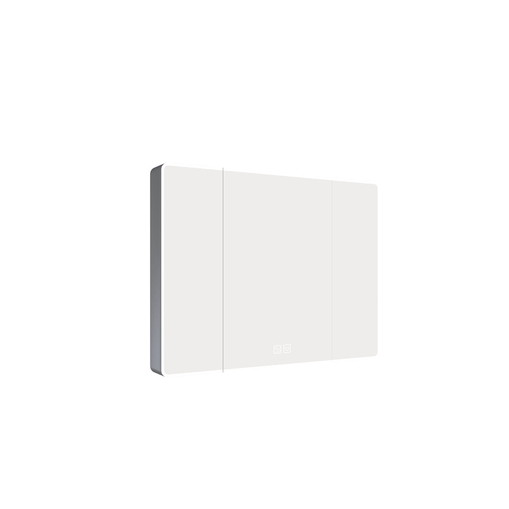 Aluminium Medicine Cabinet Mirror With LED Light And Defogging Function - Gray by Unique Piece Furniture