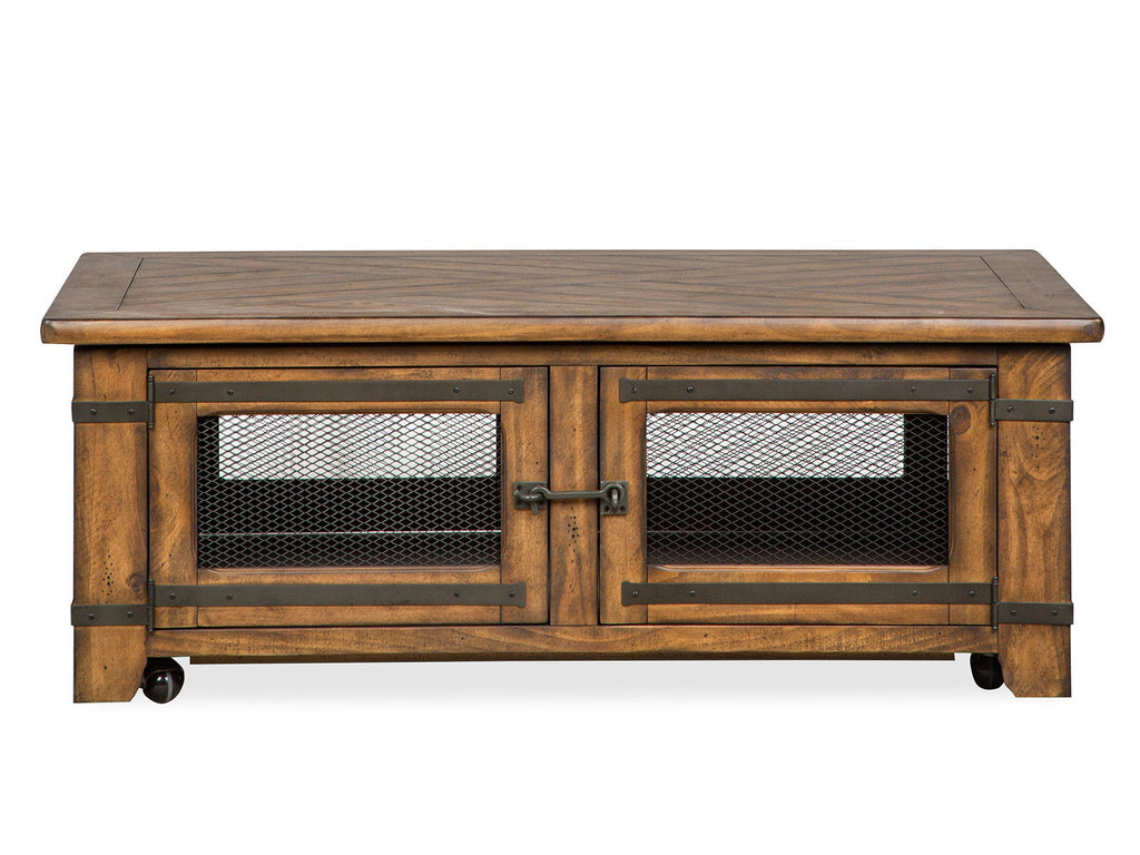 Chesterfield - Top Storage Cocktail Table With Casters - Farmhouse Timber by Unique Piece Furniture