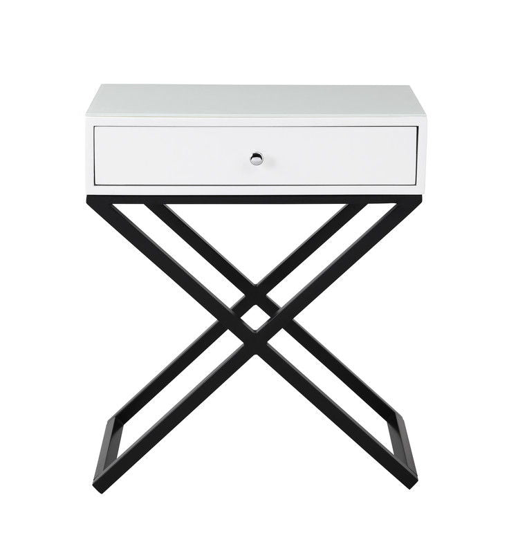 Koda - End Side Table Nightstand, Drawer And Cross Base by Unique Piece Furniture