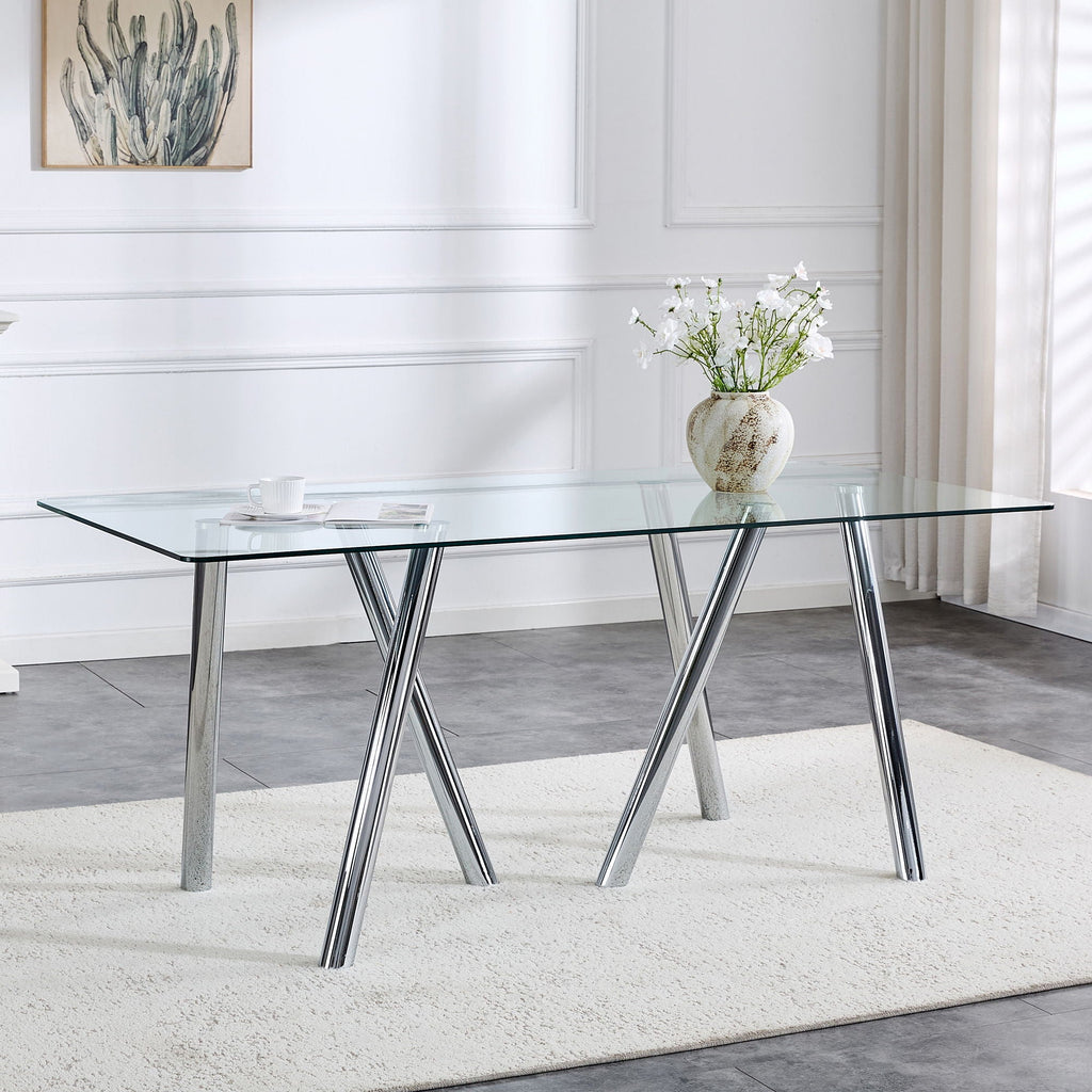 Dining Table With Transparent Surface by Unique Piece Furniture