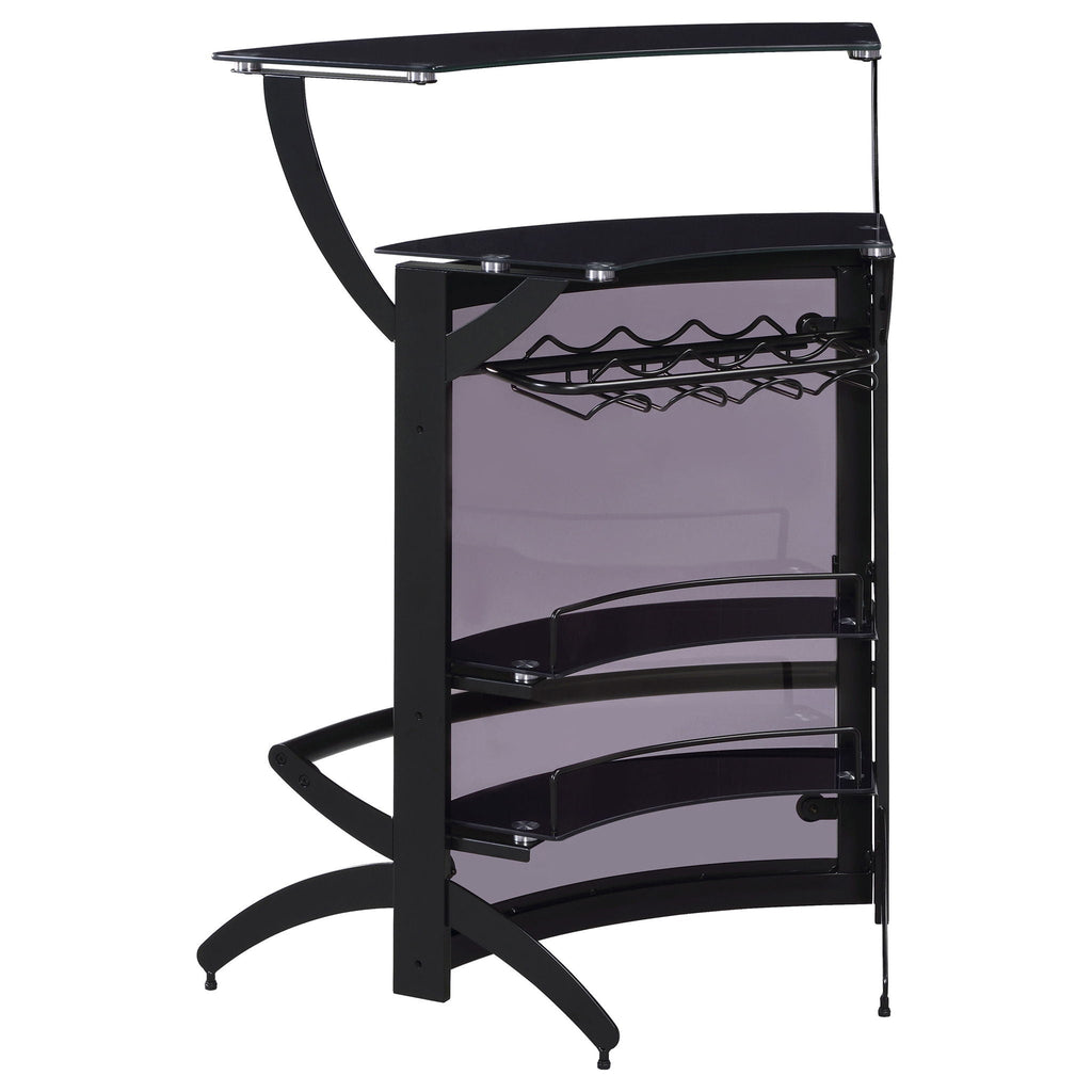 Dallas 2-shelf Curved Freestanding Home Bar Cabinet Black by Unique Piece Furniture