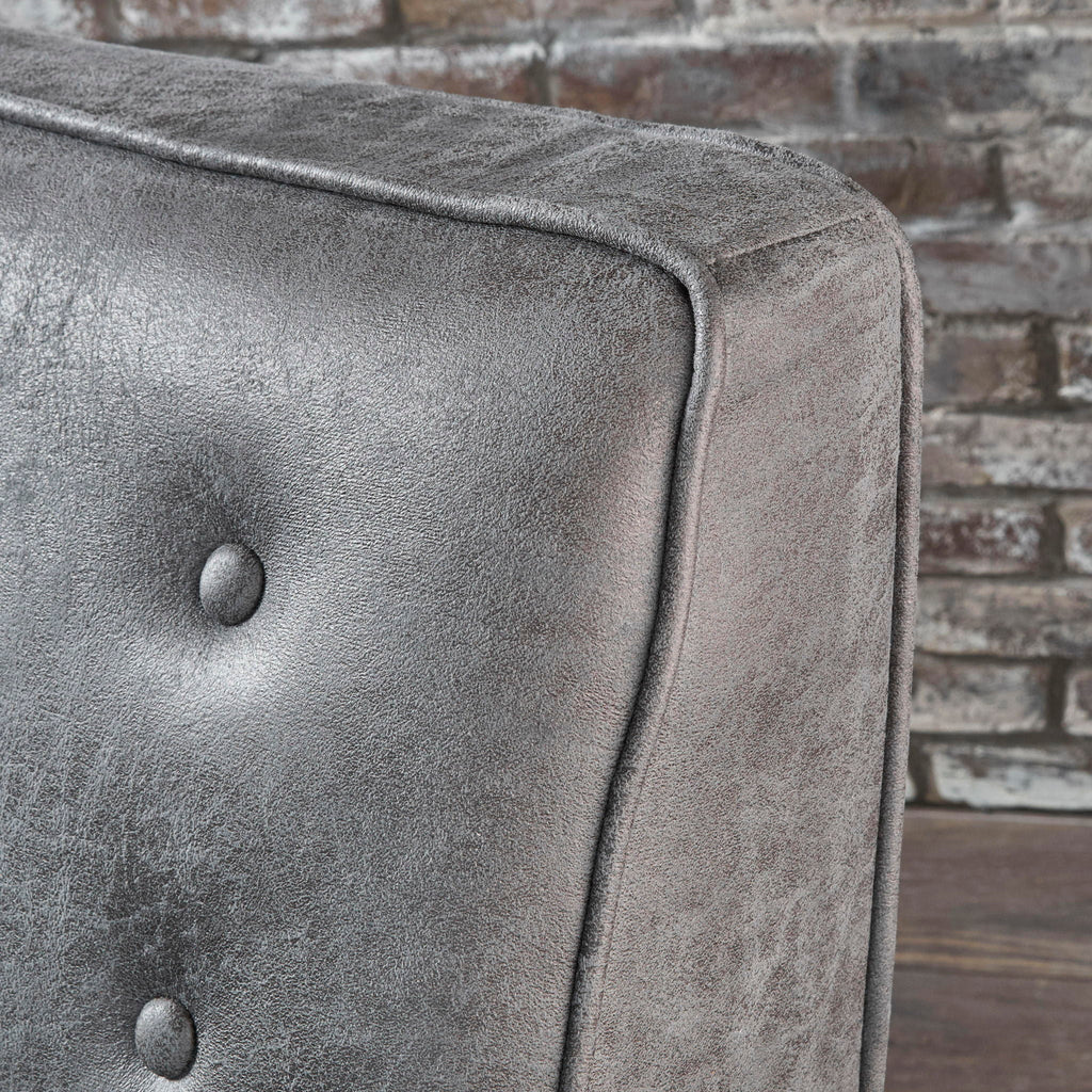 Macedonia - Button Tufted Fabric Recliner - Slate by Unique Piece Furniture