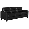 Scotland Faux Leather Upholstered Track Arm Sofa Black by Unique Piece Furniture