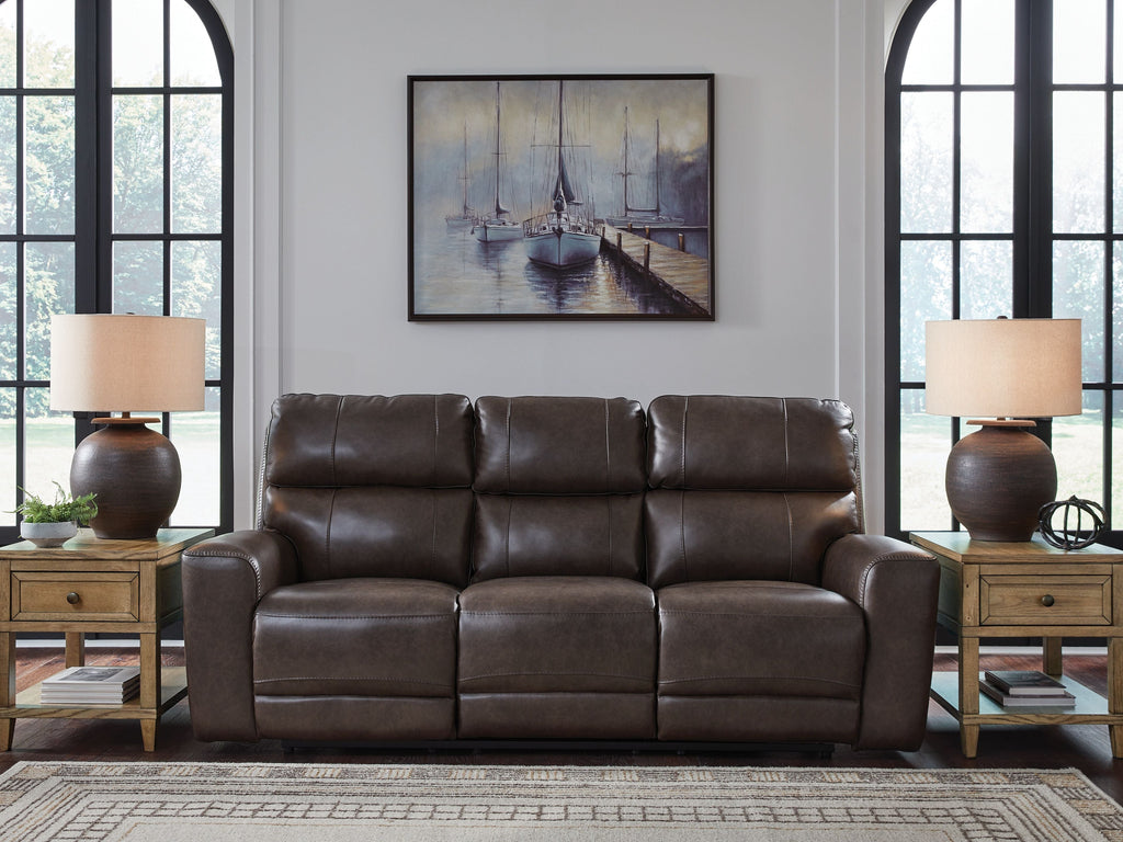 Crossplex - Power Reclining Sofa With Adjustable Headrest - Smoke by Unique Piece Furniture